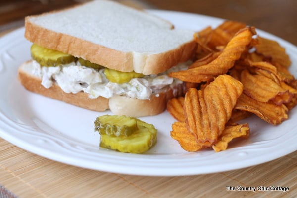 Creamy Chicken Salad Recipe from The Country Chic Cottage creamy chicken salad recipe lunch sandwich