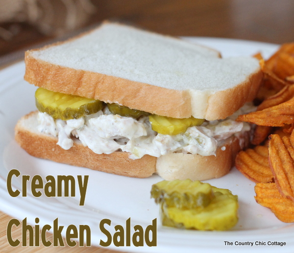 Creamy Chicken Salad Recipe from The Country Chic Cottage creamy chicken salad recipe lunch sandwich