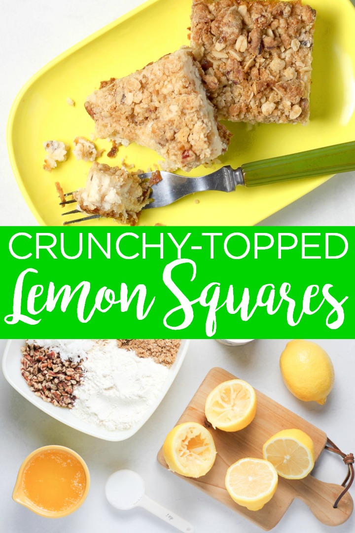 Make these mouth-watering crunchy lemon squares for dessert tonight! These sweet lemon bars will be the hit of any party or spring celebration! #lemon #dessert #recipe #yum #lemonsquares #lemonbars #dessertrecipe