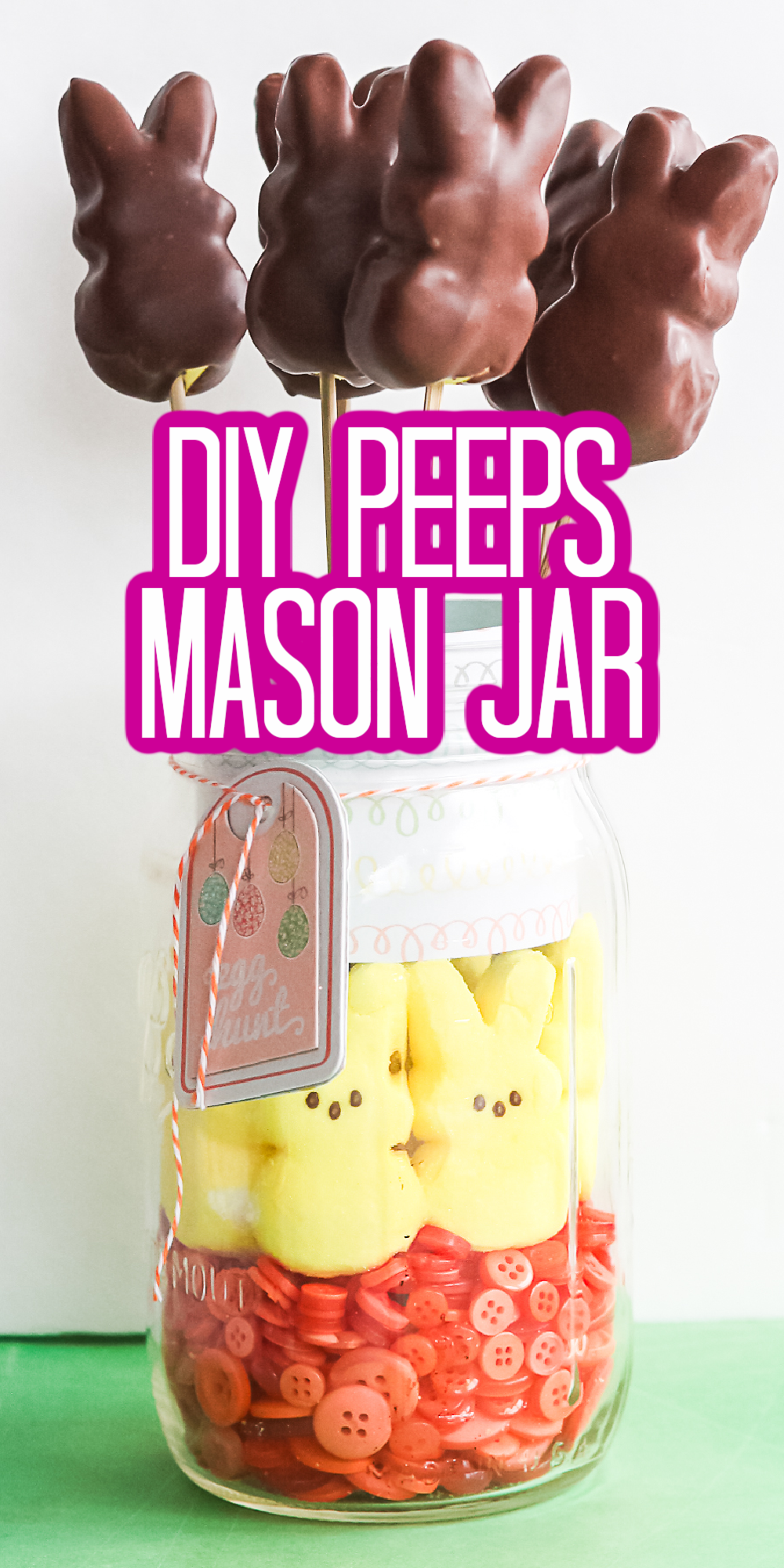 diy peeps mason jar