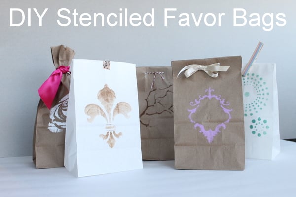 DIY Stenciled Wedding Favor Bags