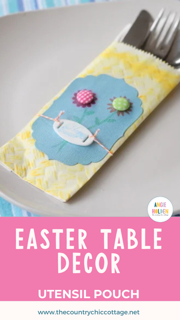 Easter table decor utensil pouch