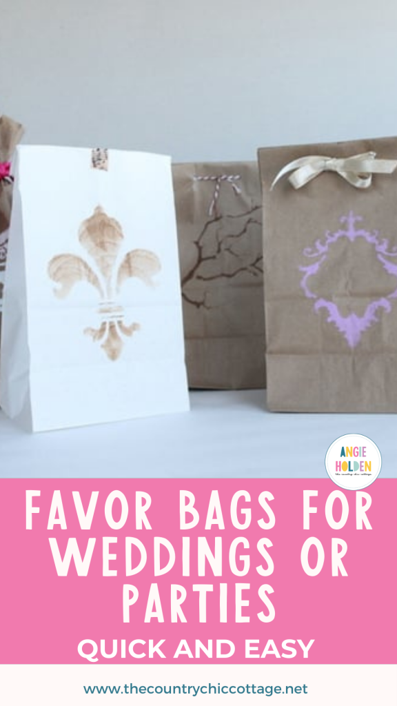stenciled favor bags for weddings or parties