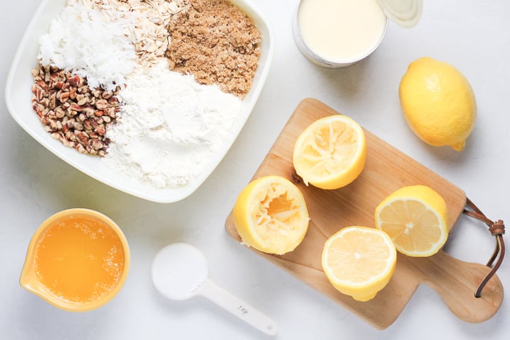 ingredients for lemon squares