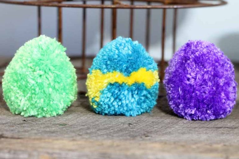 How to Make Pom Pom Yarn Easter Eggs Angie Holden The Country Chic