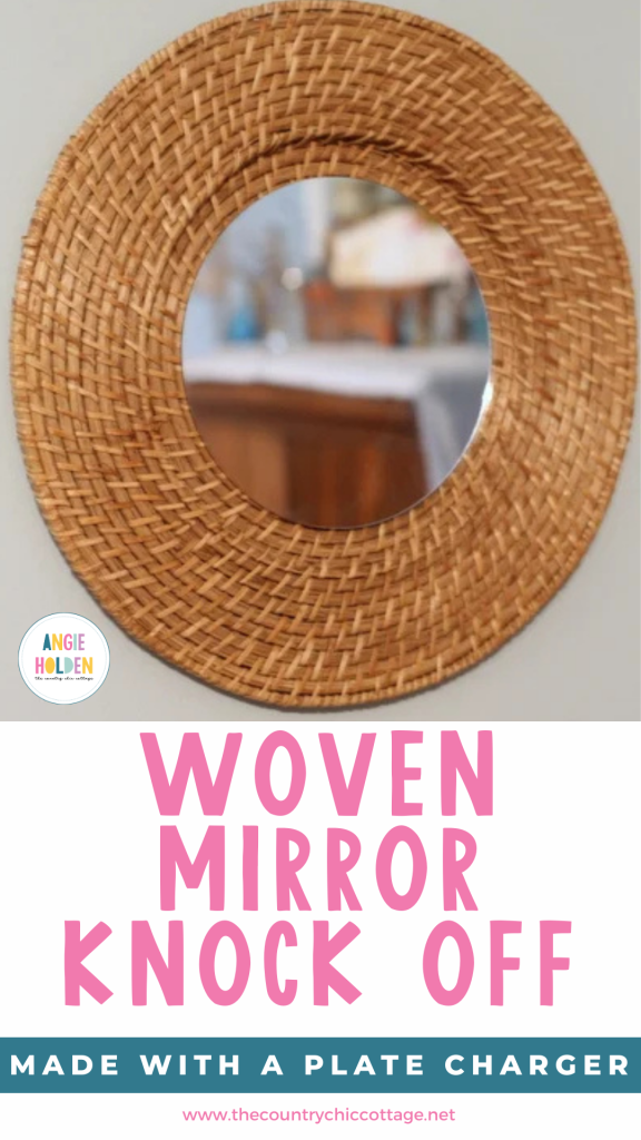 woven mirror knock off made with a plate charger