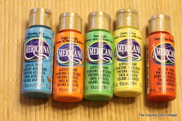 Chalkboard or Permanent Herb Garden Markers that kids can easily make for mom! bottles of Americana Paint