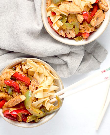 chicken and bell pepper stir fry