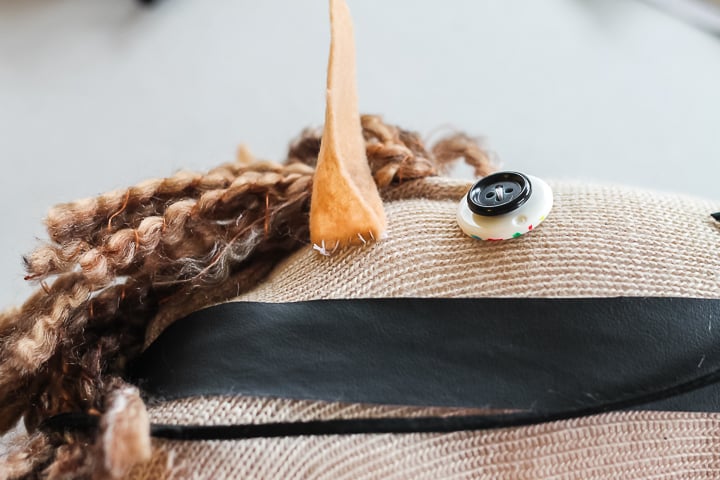 adding ears to a stick horse