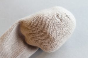 adding fiberfill to toe of the sock