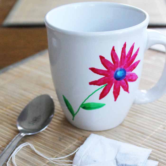 hand-painted mugs like this one are perfect for Mother's Day 