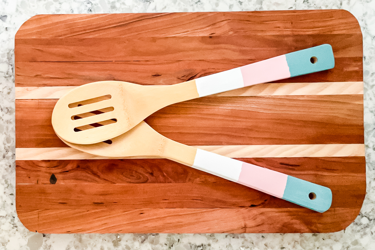 wood spoons with painted handles