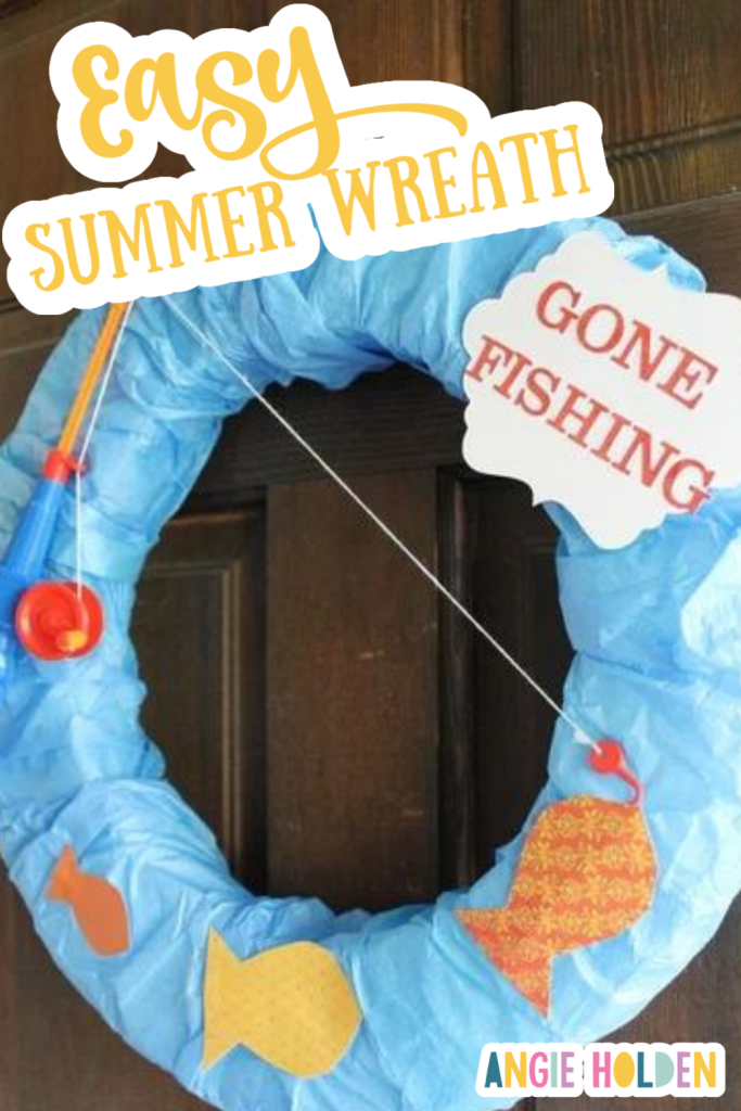 easy summer gone fishing wreath pin image 
