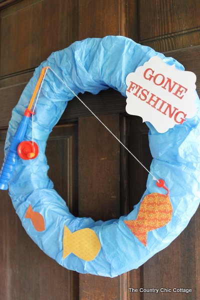 gone fishing wreath