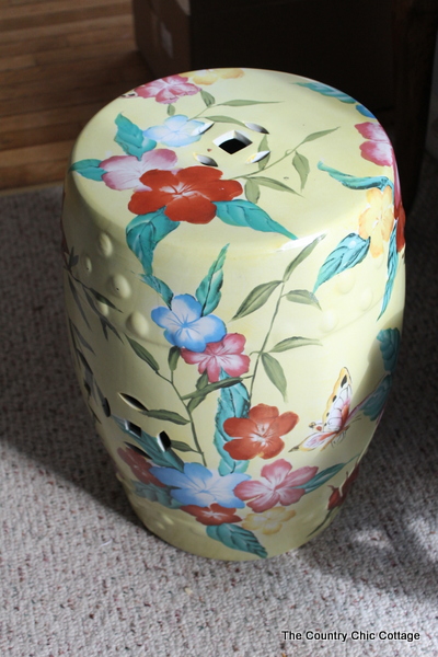 Spray paint a garden stool for a Ballard knock off -- perfect for your summer decor!