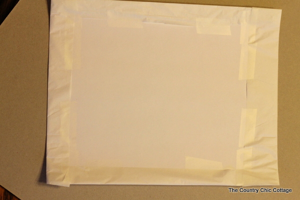 tissue paper taped to a piece of cardstock