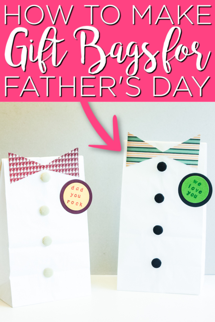 Make this DIY Father's Day gift bag in minutes with just a few supplies! Dad will love this extra special way to wrap his gift this year. #fathersday #giftidea #gift #dad