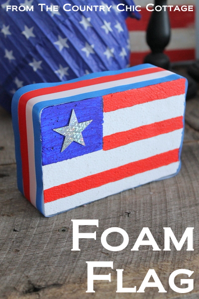 Make an American flag from foam for your patriotic decor this summer. A super simple project that only takes minutes to complete.