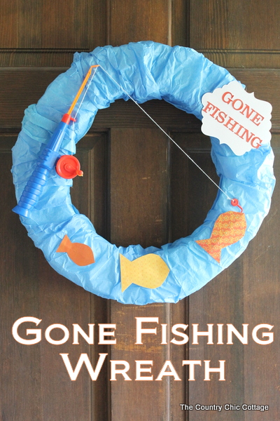 easy summer gone fishing wreath pin image