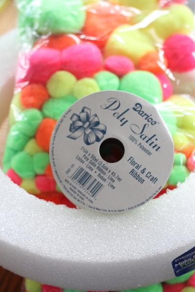 Neon Pompom Wreath -- make your front door shine this summer with a touch of these bright pompoms! Neon Pompom Wreath -- make your front door shine this summer with a touch of these bright pompoms!