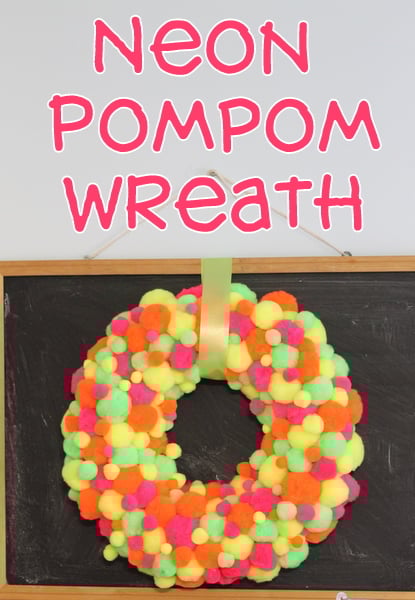 Neon Pompom Wreath -- make your front door shine this summer with a touch of these bright pompoms! Neon Pompom Wreath -- make your front door shine this summer with a touch of these bright pompoms!