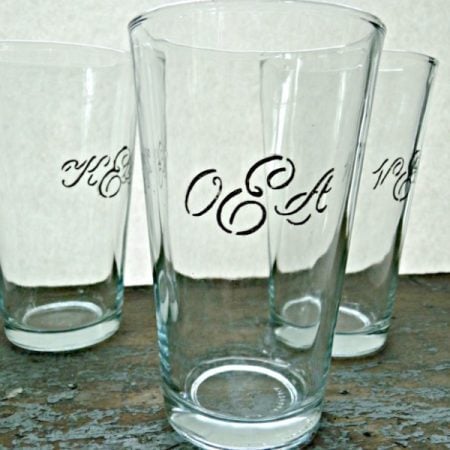 Dollar Store DIY Monogrammed Drinking Glasses by Kelly Elko