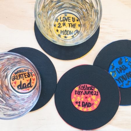 Father's Day Upcycled Record Coasters