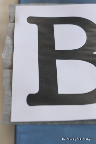 Closeup of letter B for sign