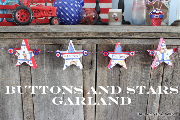 Button and Star Patriotic Garland