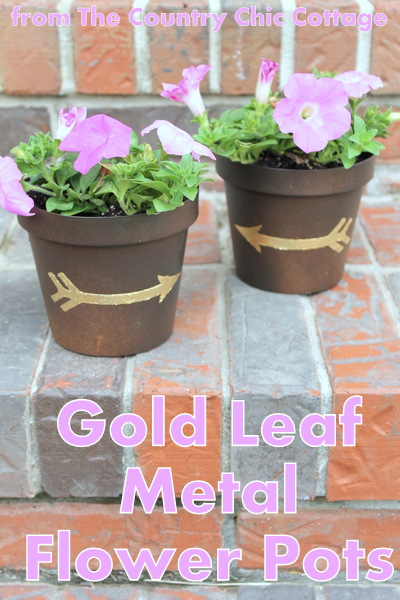 Gold leaf metal flower pots header image.