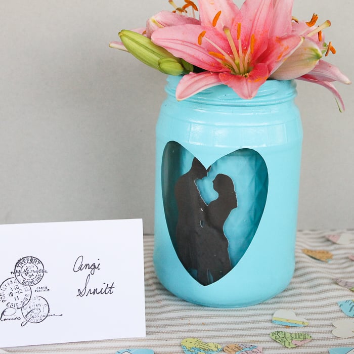 DIY Weeding Scraps Mason Jar with Craft Foam