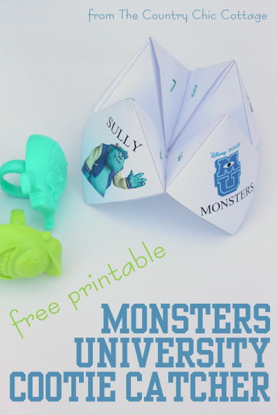 Grab your free printable Monsters University Cootie Catcher here then use it to celebrate when you go watch the new movie in theaters!