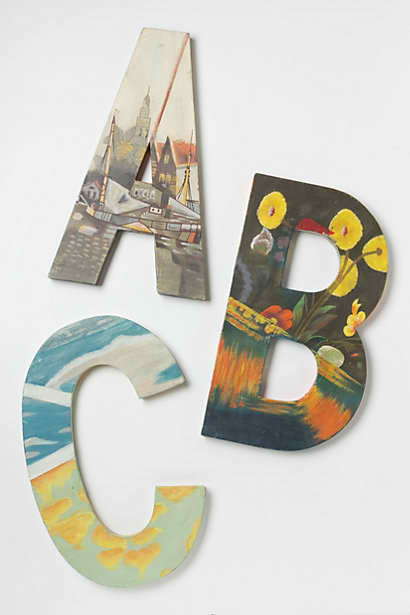 Still Life Monogram -- a copycat of the Anthropologie original but for a fraction of the price. If you love that Anthro look in your home you will want to check out this great DIY tutorial on how to make you own still life monograms. completed still life monogram letters