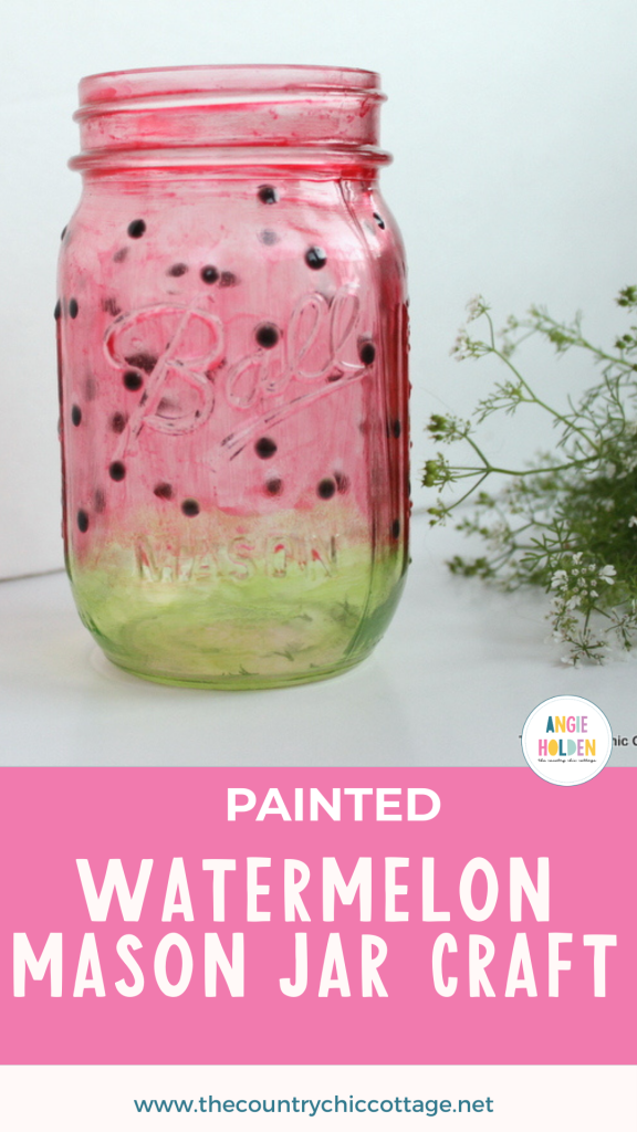 painted watermelon mason jar craft