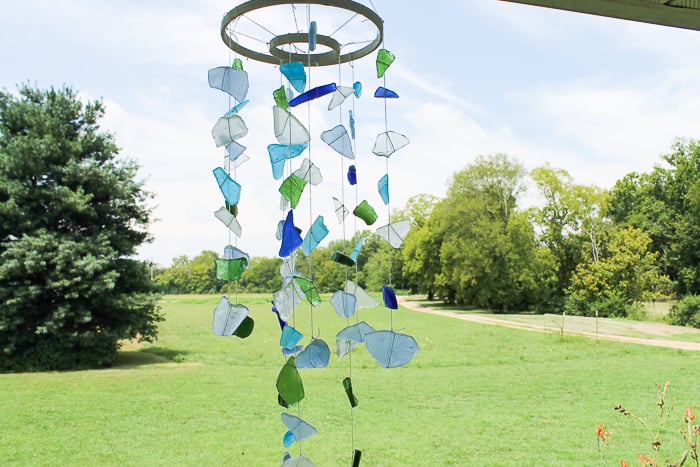 how to make sea glass wind chimes