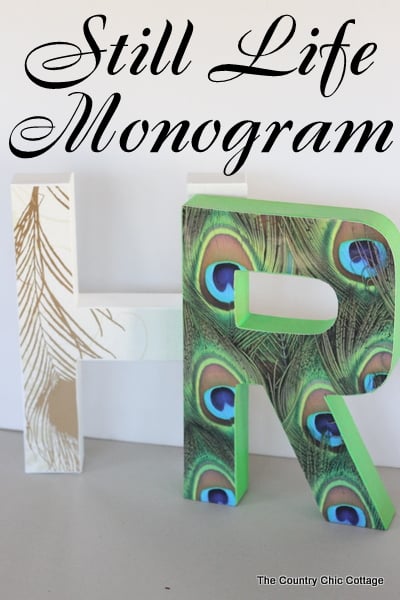 Still Life Monogram -- a copycat of the Anthropologie original but for a fraction of the price. If you love that Anthro look in your home you will want to check out this great DIY tutorial on how to make you own still life monograms. Still Life Monogram Anthropologie copycat