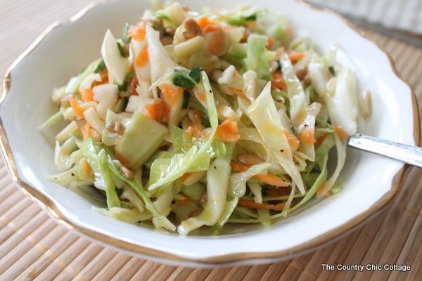 Cole Slaw with Nuts -- a great vinegar based slaw with some crunch! Get the recipe by clicking the picture.