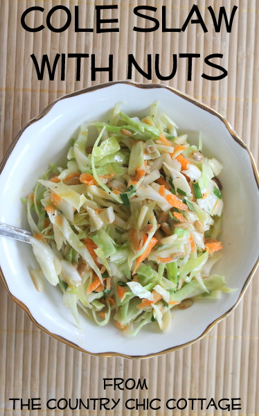 Cole Slaw with Nuts -- a great vinegar based slaw with some crunch! Get the recipe by clicking the picture. Cole Slaw with Nuts -- a great vinegar based slaw with some crunch! Get the recipe by clicking the picture.