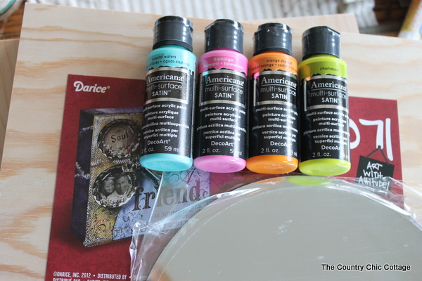 supplies needed to make a DIY Color Block Mirror