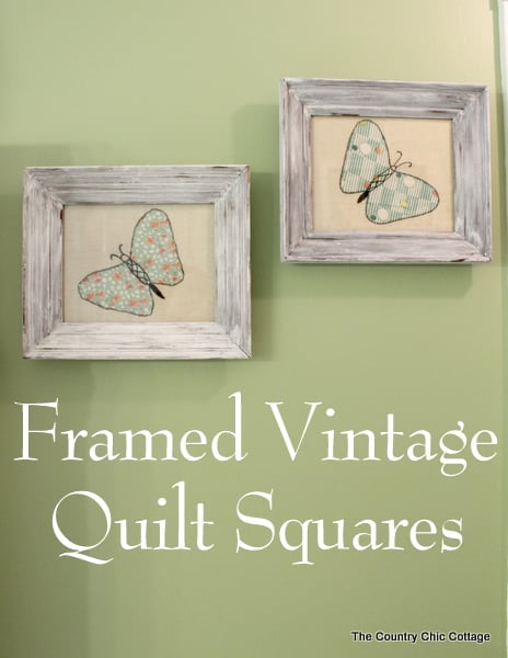 Frame vintage quilt squares as art in your home.