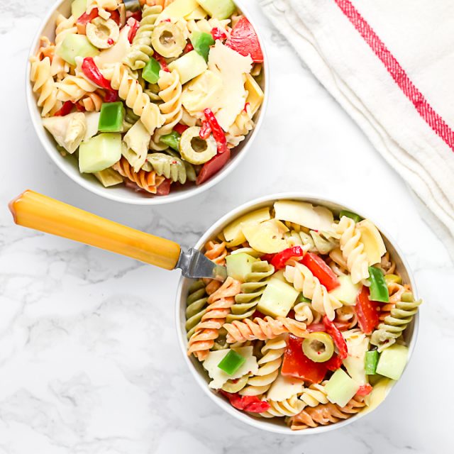 Pasta Salad with Italian Dressing and Pepper Jack The Country Chic