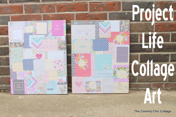 Create your own art -- Collage art using project life scrapbook supplies for a teen room!