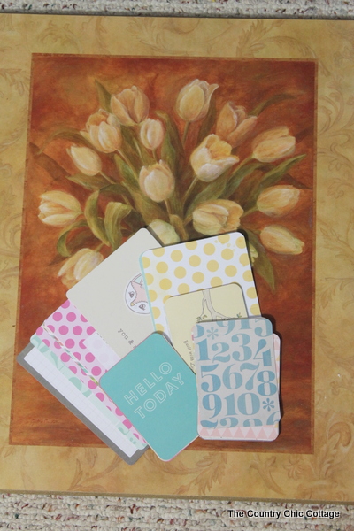 Create your own art -- Collage art using project life scrapbook supplies for a teen room!