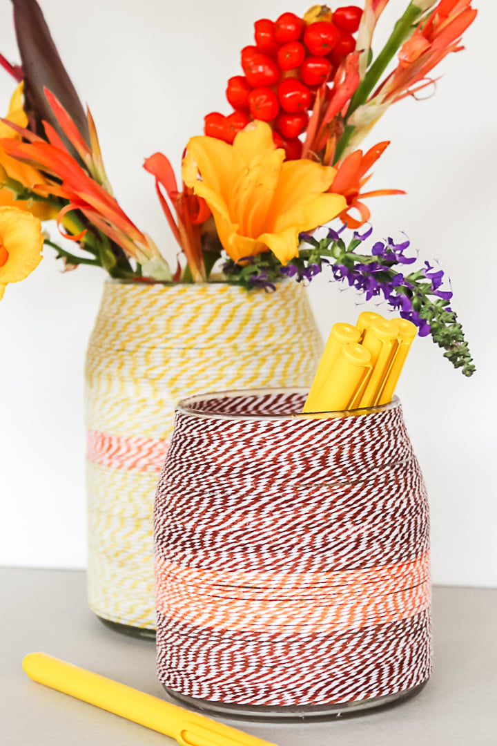twine wrapped vase