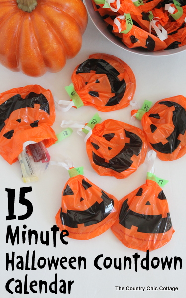 15 Minute Halloween Countdown Calendar -- make a fun treat based countdown calendar for your kids in 15 minutes or less! 15 Minute Halloween Countdown Calendar -- make a fun treat based countdown calendar for your kids in 15 minutes or less!