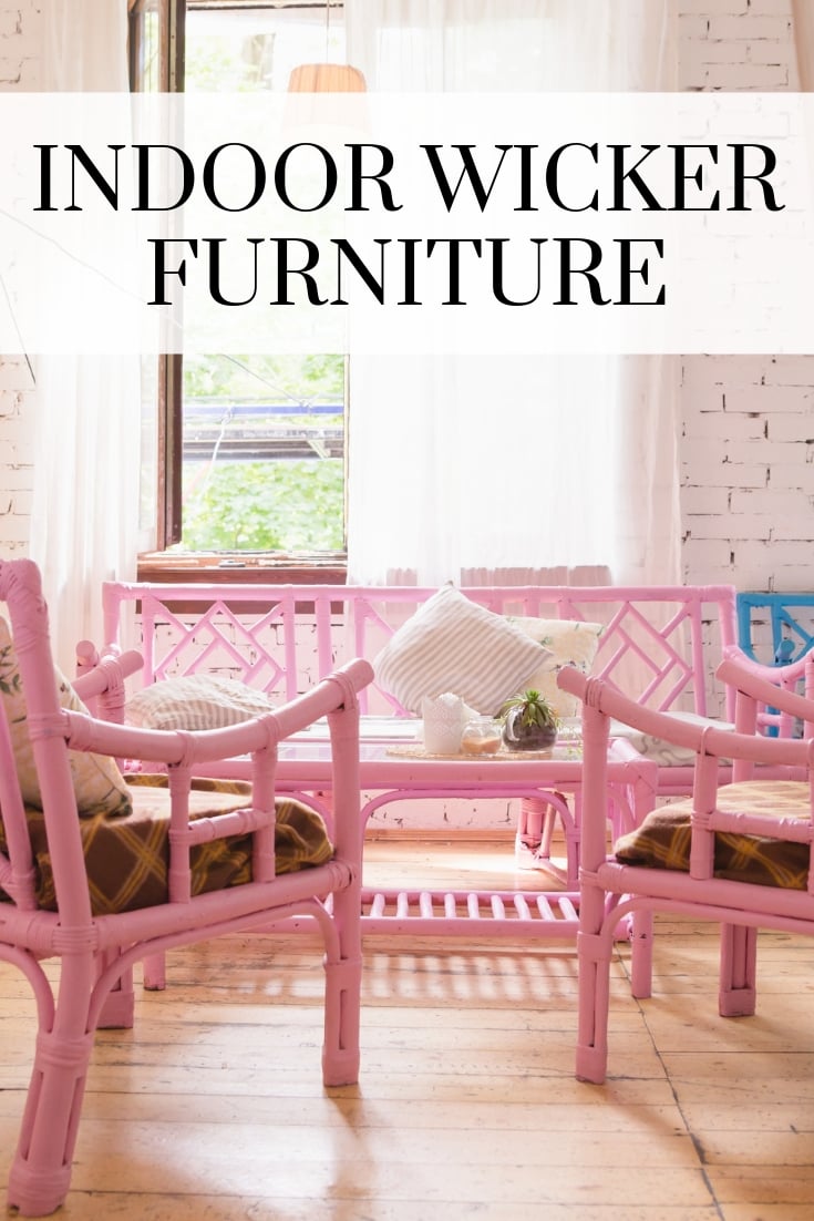 Pink Indoor Wicker Furniture Set
