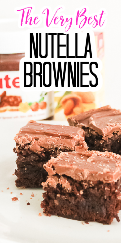 Enjoy the very best Nutella brownies with your family! These delicious brownies with Nutella frosting will bring that chocolate hazelnut flavor home! #nutella #brownies #dessert