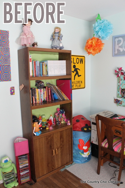 Color Block Book Shelf -- learn how to paint your own book shelf with a color block twist. A colorful addition to any kid or teen room...or change up the colors for any space in your home.