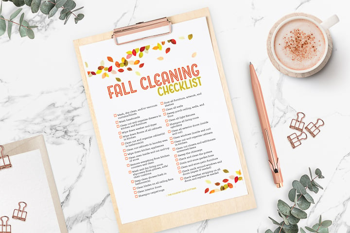 free printable cleaning checklist