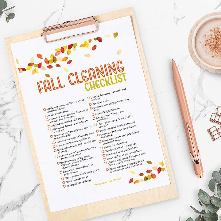 liste de contrôle de nettoyage d'automne
